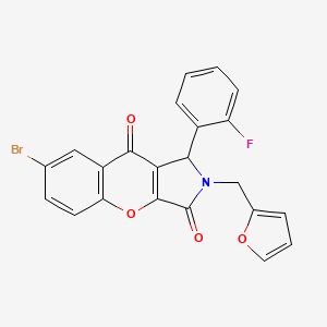 molecular formula C22H13BrFNO4 B14952833 7-Bromo-1-(2-fluorophenyl)-2-(furan-2-ylmethyl)-1,2-dihydrochromeno[2,3-c]pyrrole-3,9-dione 