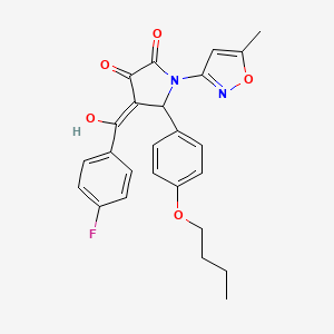 molecular formula C25H23FN2O5 B14952839 5-(4-butoxyphenyl)-4-[(4-fluorophenyl)carbonyl]-3-hydroxy-1-(5-methyl-1,2-oxazol-3-yl)-1,5-dihydro-2H-pyrrol-2-one 