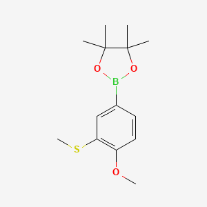 molecular formula C14H21BO3S B1495285 2-[4-Methoxy-3-(methylthio)phenyl]-4,4,5,5-tetramethyl-1,3,2-dioxaborolane 