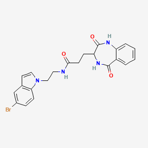 molecular formula C22H21BrN4O3 B14952861 N-[2-(5-bromo-1H-indol-1-yl)ethyl]-3-(2,5-dioxo-2,3,4,5-tetrahydro-1H-1,4-benzodiazepin-3-yl)propanamide 