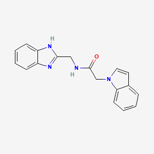 molecular formula C18H16N4O B14952873 N-(1H-1,3-benzimidazol-2-ylmethyl)-2-(1H-indol-1-yl)acetamide 