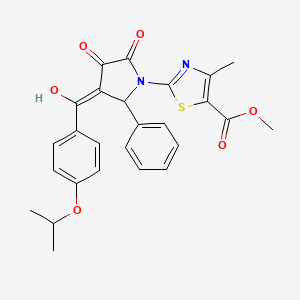 molecular formula C26H24N2O6S B14952913 methyl 2-(3-hydroxy-2-oxo-5-phenyl-4-{[4-(propan-2-yloxy)phenyl]carbonyl}-2,5-dihydro-1H-pyrrol-1-yl)-4-methyl-1,3-thiazole-5-carboxylate 