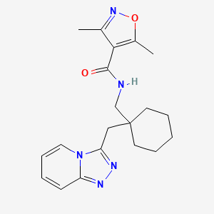 3,5-dimethyl-N-{[1-([1,2,4]triazolo[4,3-a]pyridin-3-ylmethyl)cyclohexyl]methyl}-4-isoxazolecarboxamide