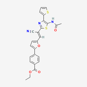 ethyl 4-(5-{(E)-2-[5-(acetylamino)-4-(thiophen-2-yl)-1,3-thiazol-2-yl]-2-cyanoethenyl}furan-2-yl)benzoate