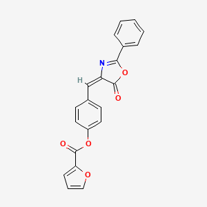 4-[(E)-(5-oxo-2-phenyl-1,3-oxazol-4(5H)-ylidene)methyl]phenyl furan-2-carboxylate