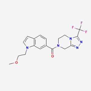 molecular formula C18H18F3N5O2 B14952952 [1-(2-methoxyethyl)-1H-indol-6-yl][3-(trifluoromethyl)-5,6-dihydro[1,2,4]triazolo[4,3-a]pyrazin-7(8H)-yl]methanone 