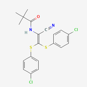 N-{2,2-bis[(4-chlorophenyl)sulfanyl]-1-cyanoethenyl}-2,2-dimethylpropanamide