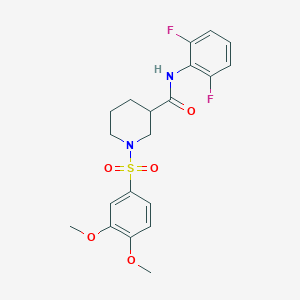 molecular formula C20H22F2N2O5S B14952998 N-(2,6-Difluorophenyl)-1-(3,4-dimethoxybenzenesulfonyl)piperidine-3-carboxamide 