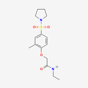 molecular formula C15H22N2O4S B14953004 N-Ethyl-2-[2-methyl-4-(pyrrolidine-1-sulfonyl)phenoxy]acetamide 