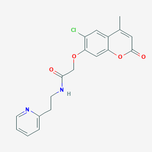 2-[(6-chloro-4-methyl-2-oxo-2H-chromen-7-yl)oxy]-N-[2-(2-pyridyl)ethyl]acetamide