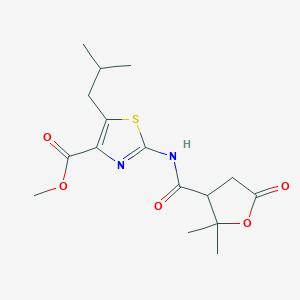 Methyl 2-{[(2,2-dimethyl-5-oxotetrahydro-3-furanyl)carbonyl]amino}-5-isobutyl-1,3-thiazole-4-carboxylate