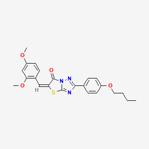 molecular formula C23H23N3O4S B14953075 (5E)-2-(4-butoxyphenyl)-5-(2,4-dimethoxybenzylidene)[1,3]thiazolo[3,2-b][1,2,4]triazol-6(5H)-one 