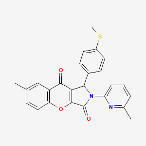 molecular formula C25H20N2O3S B14953088 7-Methyl-2-(6-methylpyridin-2-yl)-1-[4-(methylsulfanyl)phenyl]-1,2-dihydrochromeno[2,3-c]pyrrole-3,9-dione 