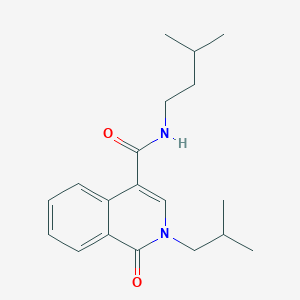 molecular formula C19H26N2O2 B14953108 2-isobutyl-N~4~-isopentyl-1-oxo-1,2-dihydro-4-isoquinolinecarboxamide 