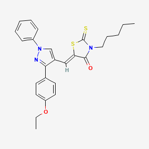 (5Z)-5-{[3-(4-ethoxyphenyl)-1-phenyl-1H-pyrazol-4-yl]methylidene}-3-pentyl-2-thioxo-1,3-thiazolidin-4-one