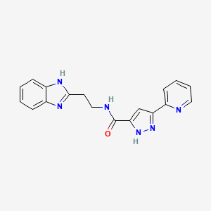 molecular formula C18H16N6O B14953128 N-[2-(1H-benzimidazol-2-yl)ethyl]-5-(pyridin-2-yl)-1H-pyrazole-3-carboxamide 