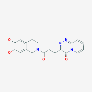 molecular formula C21H22N4O4 B14953150 3-[3-(6,7-dimethoxy-3,4-dihydroisoquinolin-2(1H)-yl)-3-oxopropyl]-4H-pyrido[2,1-c][1,2,4]triazin-4-one 