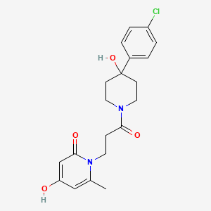 molecular formula C20H23ClN2O4 B14953155 1-{3-[4-(4-chlorophenyl)-4-hydroxypiperidino]-3-oxopropyl}-4-hydroxy-6-methyl-2(1H)-pyridinone 