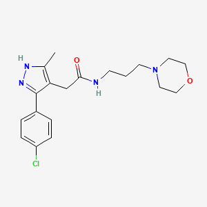 2-[5-(4-chlorophenyl)-3-methyl-1H-pyrazol-4-yl]-N-[3-(morpholin-4-yl)propyl]acetamide