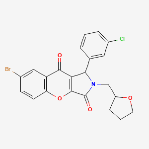 molecular formula C22H17BrClNO4 B14953206 7-Bromo-1-(3-chlorophenyl)-2-(tetrahydrofuran-2-ylmethyl)-1,2-dihydrochromeno[2,3-c]pyrrole-3,9-dione 