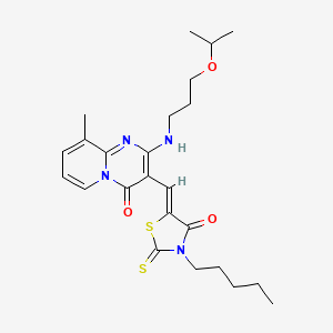 5-((Z)-1-{2-[(3-isopropoxypropyl)amino]-9-methyl-4-oxo-4H-pyrido[1,2-a]pyrimidin-3-yl}methylidene)-3-pentyl-2-thioxo-1,3-thiazolan-4-one