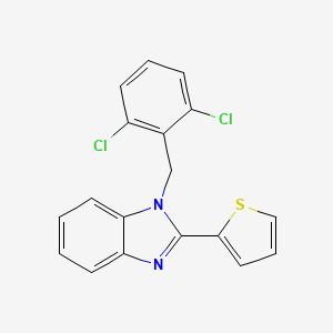 molecular formula C18H12Cl2N2S B14953215 1-(2,6-dichlorobenzyl)-2-(thiophen-2-yl)-1H-benzimidazole 