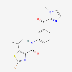 2-bromo-5-isopropyl-N-{3-[(1-methyl-1H-imidazol-2-yl)carbonyl]phenyl}-1,3-thiazole-4-carboxamide