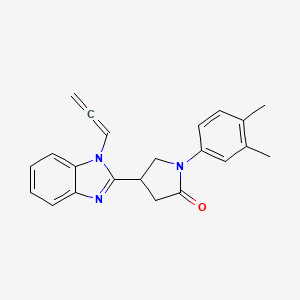 1-(3,4-dimethylphenyl)-4-(1-propadienyl-1H-benzimidazol-2-yl)pyrrolidin-2-one