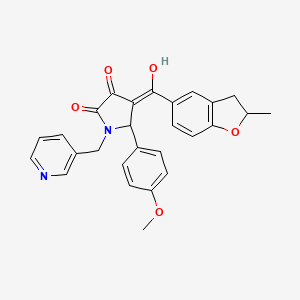 3-hydroxy-5-(4-methoxyphenyl)-4-[(2-methyl-2,3-dihydro-1-benzofuran-5-yl)carbonyl]-1-(pyridin-3-ylmethyl)-1,5-dihydro-2H-pyrrol-2-one