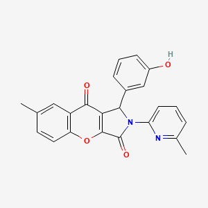 molecular formula C24H18N2O4 B14953255 1-(3-Hydroxyphenyl)-7-methyl-2-(6-methylpyridin-2-yl)-1,2-dihydrochromeno[2,3-c]pyrrole-3,9-dione 