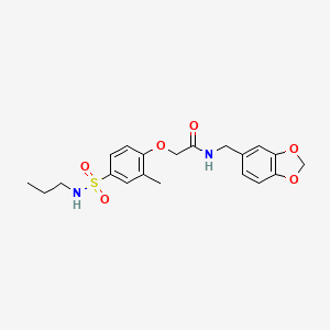 N-(1,3-benzodioxol-5-ylmethyl)-2-[2-methyl-4-(propylsulfamoyl)phenoxy]acetamide