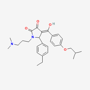 molecular formula C28H36N2O4 B14953283 1-[3-(dimethylamino)propyl]-5-(4-ethylphenyl)-3-hydroxy-4-{[4-(2-methylpropoxy)phenyl]carbonyl}-1,5-dihydro-2H-pyrrol-2-one 