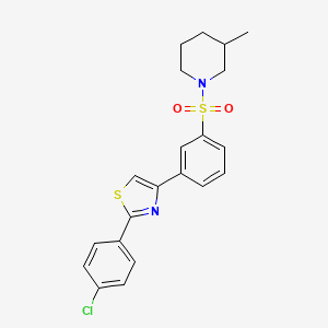 molecular formula C21H21ClN2O2S2 B14953295 2-(4-Chlorophenyl)-4-{3-[(3-methylpiperidino)sulfonyl]phenyl}-1,3-thiazole 