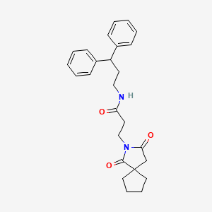 molecular formula C26H30N2O3 B14953316 3-(1,3-dioxo-2-azaspiro[4.4]non-2-yl)-N-(3,3-diphenylpropyl)propanamide 