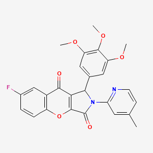 molecular formula C26H21FN2O6 B14953322 7-Fluoro-2-(4-methylpyridin-2-yl)-1-(3,4,5-trimethoxyphenyl)-1,2-dihydrochromeno[2,3-c]pyrrole-3,9-dione 