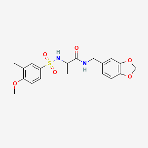 N-(1,3-benzodioxol-5-ylmethyl)-N~2~-[(4-methoxy-3-methylphenyl)sulfonyl]alaninamide