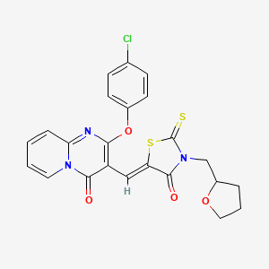 molecular formula C23H18ClN3O4S2 B14953336 2-(4-chlorophenoxy)-3-{(Z)-[4-oxo-3-(tetrahydrofuran-2-ylmethyl)-2-thioxo-1,3-thiazolidin-5-ylidene]methyl}-4H-pyrido[1,2-a]pyrimidin-4-one 