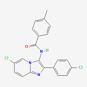 N-[6-chloro-2-(4-chlorophenyl)imidazo[1,2-a]pyridin-3-yl]-4-methylbenzamide