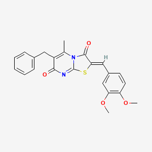 molecular formula C23H20N2O4S B14953384 (2Z)-6-benzyl-2-(3,4-dimethoxybenzylidene)-5-methyl-7H-[1,3]thiazolo[3,2-a]pyrimidine-3,7(2H)-dione 