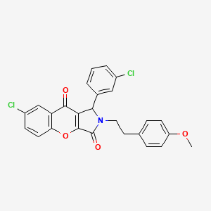 molecular formula C26H19Cl2NO4 B14953418 7-Chloro-1-(3-chlorophenyl)-2-[2-(4-methoxyphenyl)ethyl]-1,2-dihydrochromeno[2,3-c]pyrrole-3,9-dione 