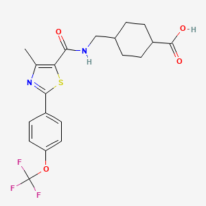 molecular formula C20H21F3N2O4S B14953439 trans-4-{[({4-Methyl-2-[4-(trifluoromethoxy)phenyl]-1,3-thiazol-5-yl}carbonyl)amino]methyl}cyclohexanecarboxylic acid 