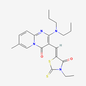 2-(dipropylamino)-3-[(Z)-(3-ethyl-4-oxo-2-thioxo-1,3-thiazolidin-5-ylidene)methyl]-7-methyl-4H-pyrido[1,2-a]pyrimidin-4-one