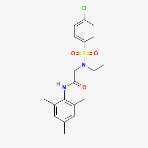 molecular formula C19H23ClN2O3S B14953474 N~2~-[(4-chlorophenyl)sulfonyl]-N~2~-ethyl-N-(2,4,6-trimethylphenyl)glycinamide 