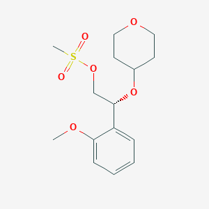 molecular formula C15H22O6S B1495350 (R)-2-(2-methoxyphenyl)-2-((tetrahydro-2H-pyran-4-yl)oxy)ethyl methanesulfonate 