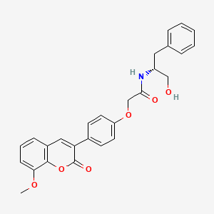 molecular formula C27H25NO6 B14953504 N-[(2R)-1-hydroxy-3-phenylpropan-2-yl]-2-[4-(8-methoxy-2-oxo-2H-chromen-3-yl)phenoxy]acetamide 