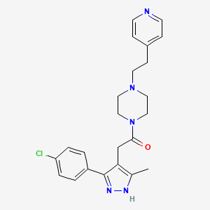 2-[5-(4-chlorophenyl)-3-methyl-1H-pyrazol-4-yl]-1-{4-[2-(pyridin-4-yl)ethyl]piperazin-1-yl}ethanone