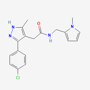 molecular formula C18H19ClN4O B14953512 2-[5-(4-chlorophenyl)-3-methyl-1H-pyrazol-4-yl]-N-[(1-methyl-1H-pyrrol-2-yl)methyl]acetamide 