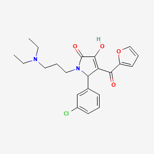 molecular formula C22H25ClN2O4 B14953554 5-(3-chlorophenyl)-1-[3-(diethylamino)propyl]-4-(2-furylcarbonyl)-3-hydroxy-1,5-dihydro-2H-pyrrol-2-one 