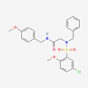 molecular formula C24H25ClN2O5S B14953581 N~2~-benzyl-N~2~-[(5-chloro-2-methoxyphenyl)sulfonyl]-N-(4-methoxybenzyl)glycinamide 