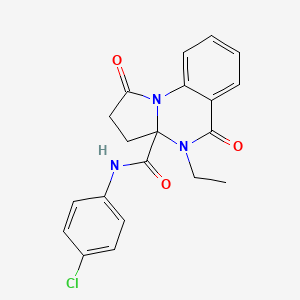 molecular formula C20H18ClN3O3 B14953586 N-(4-chlorophenyl)-4-ethyl-1,5-dioxo-2,3,4,5-tetrahydropyrrolo[1,2-a]quinazoline-3a(1H)-carboxamide 